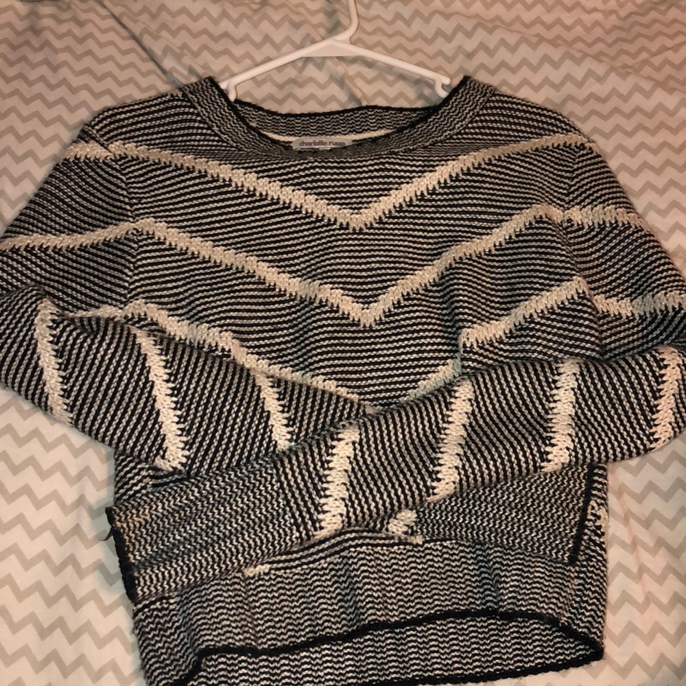 Charlotte Russe Black and white Cropped sweater.